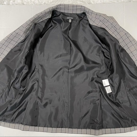 Nine West Plaid Blazer Classic Career Office Business Pockets Like New Size 8 - Picture 7 of 12